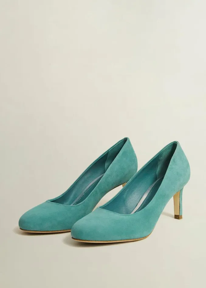 Court Shoes Women HOBBS Lizzie Suede Court Shoes Deep Aqua Green