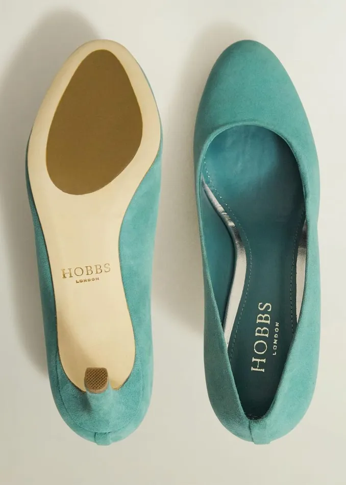 Court Shoes Women HOBBS Lizzie Suede Court Shoes Deep Aqua Green