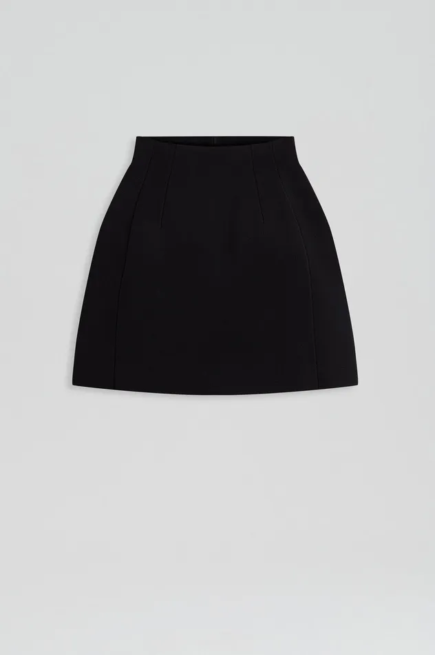 CREPE KNIT PEPLUM SKIRT BLACK Skirts Scanlan Theodore Women