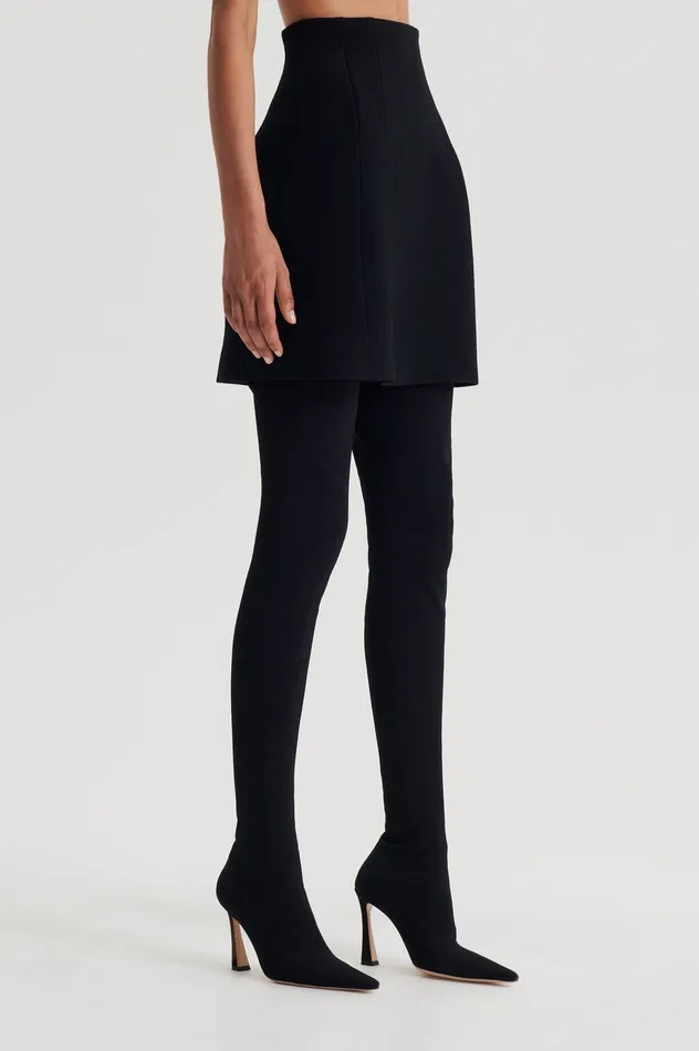 CREPE KNIT PEPLUM SKIRT BLACK Skirts Scanlan Theodore Women