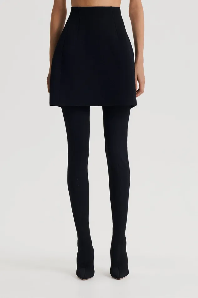 CREPE KNIT PEPLUM SKIRT BLACK Skirts Scanlan Theodore Women
