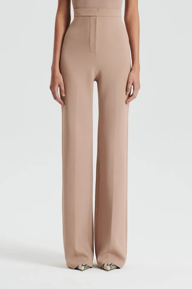 CREPE KNIT TROUSER OAT Women Trousers Scanlan Theodore CREPE KNIT TROUSER OAT Women Trousers Scanlan Theodore