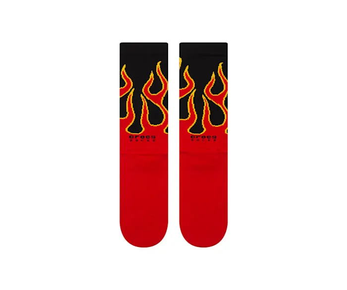 CrocSocks Flame Crew Varsity Red Black MenWomen Crocs Socks