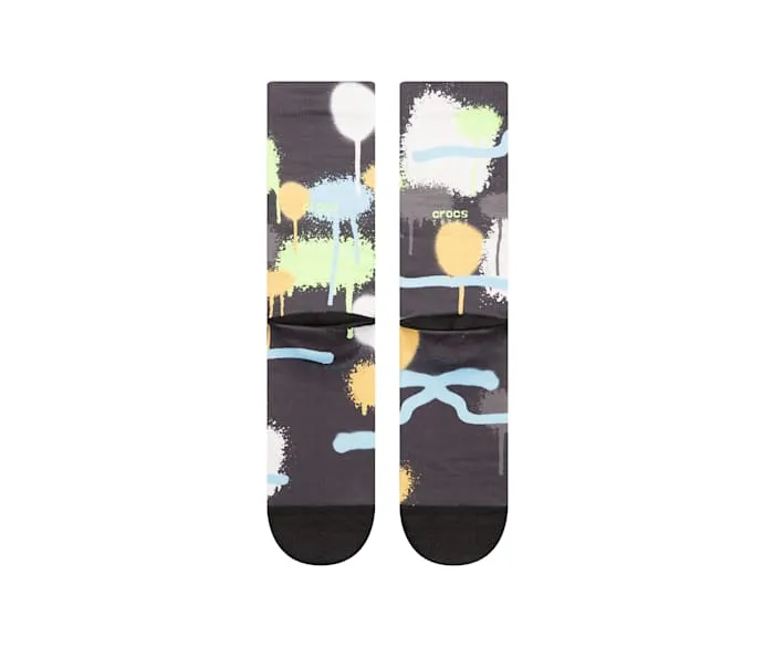 CrocsSocks Spray Dye Crew Black Multi MenWomen Crocs Socks