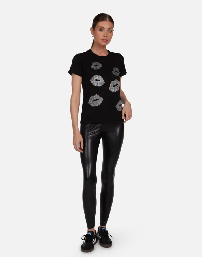 Croft Crystal Multi Lips Black Women039s Lauren Moshi Short Sleeve