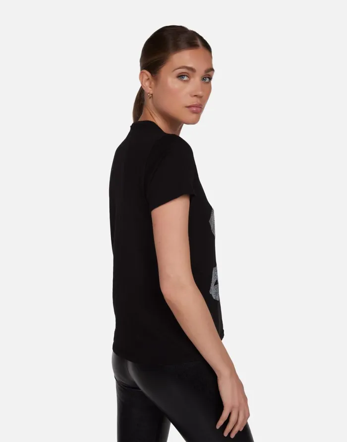 Croft Crystal Multi Lips Black Women039s Lauren Moshi Short Sleeve