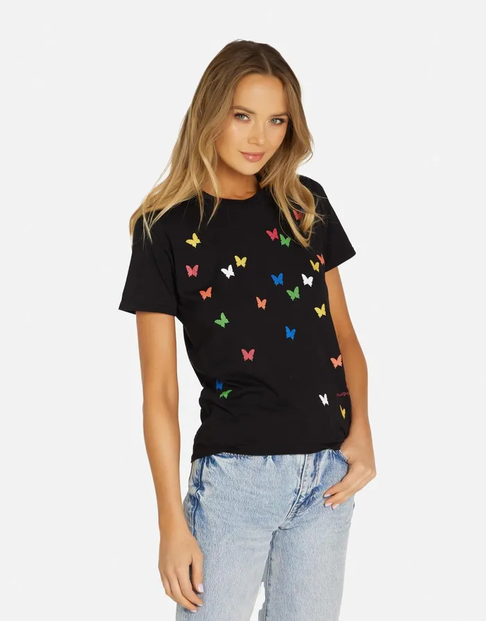Croft Mini Butterflies Black Women039s Lauren Moshi Short Sleeve