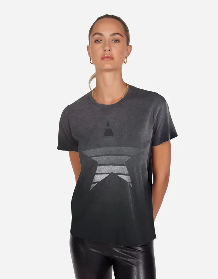 Croft Ombre Star Jet Black Ombre Women039s Lauren Moshi Short Sleeve
