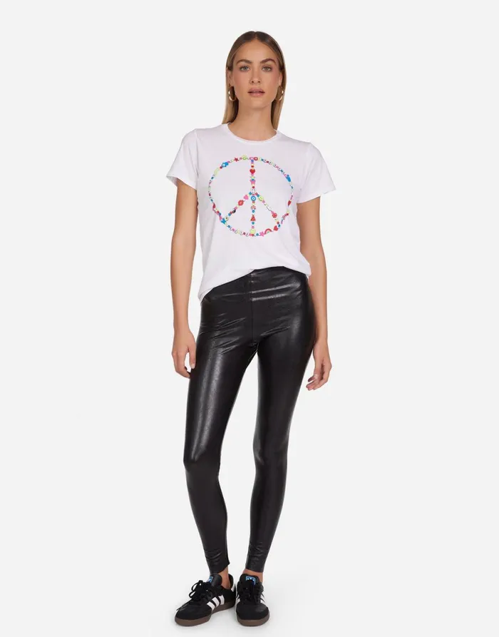 Croft X Charm Peace Sign White Women039s Lauren Moshi Short Sleeve