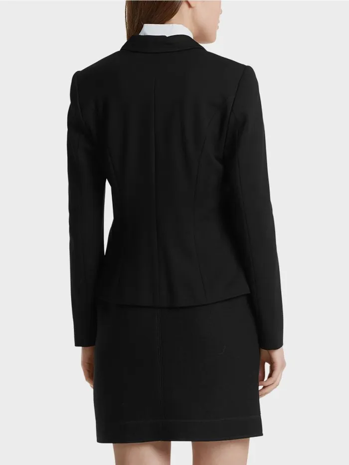 Damen Marc Cain Blazer Leichter Blazer Aus Feinem Jersey Black