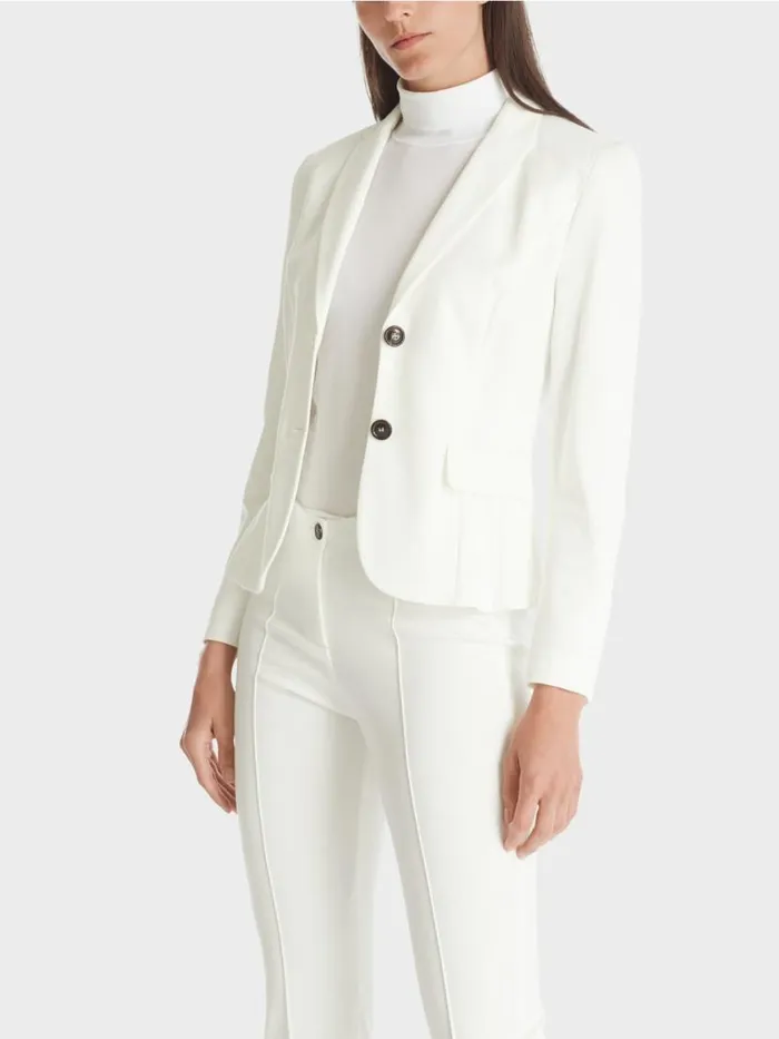 Damen Marc Cain Blazer Melierter Blazer Offwhite