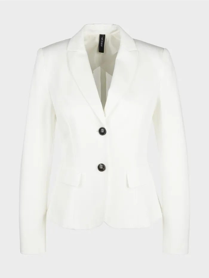 Damen Marc Cain Blazer Melierter Blazer Offwhite