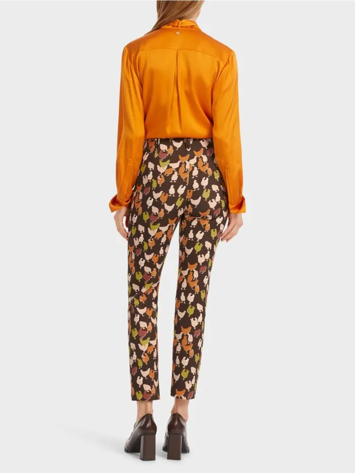 Damen Marc Cain Hosen Pants SYDNEY Im HhnerPrint Dark Wood
