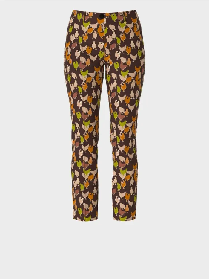 Damen Marc Cain Hosen Pants SYDNEY Im HhnerPrint Dark Wood