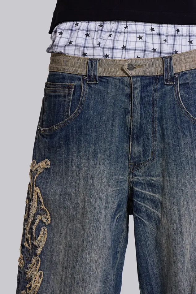 Denim Men Jaded London Applique Neo Colossus Jeans
