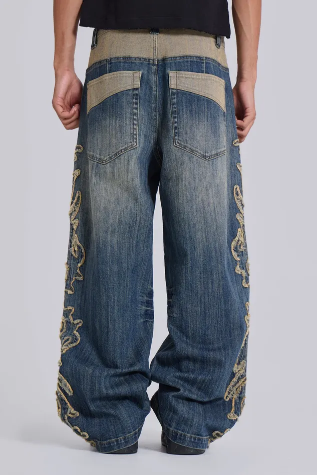Denim Men Jaded London Applique Neo Colossus Jeans