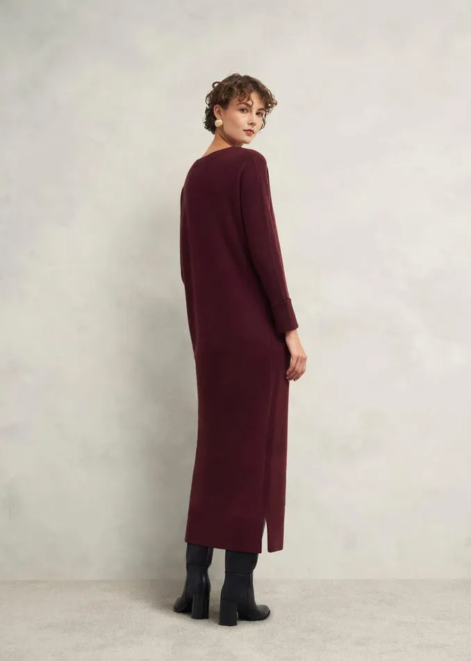 Dresses and Jumpsuits Women HOBBS Hartsfirth Knitted Dress With Cashmere Cocoa Brown