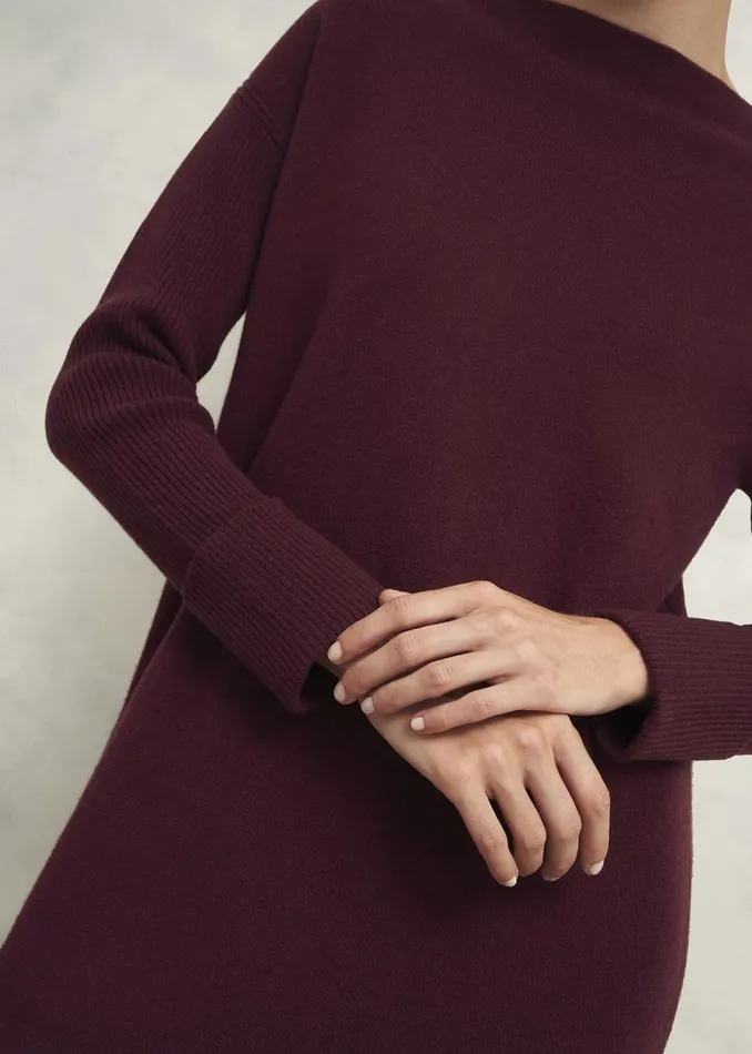 Dresses and Jumpsuits Women HOBBS Hartsfirth Knitted Dress With Cashmere Cocoa Brown