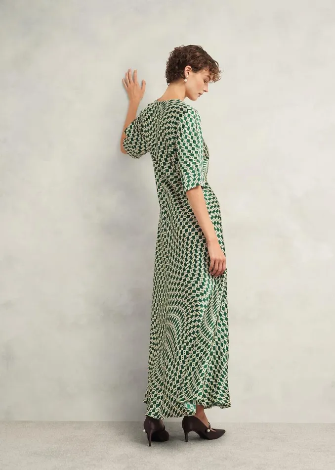 Dresses and Jumpsuits Women HOBBS Parcevall Silk Dress Green Cream