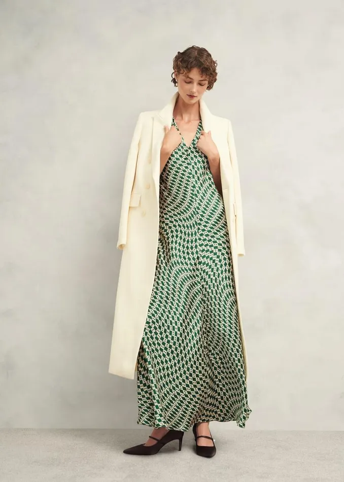 Dresses and Jumpsuits Women HOBBS Parcevall Silk Dress Green Cream