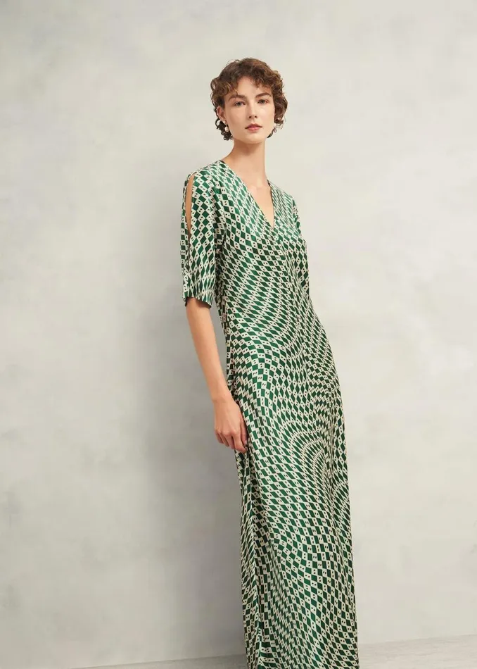 Dresses and Jumpsuits Women HOBBS Parcevall Silk Dress Green Cream