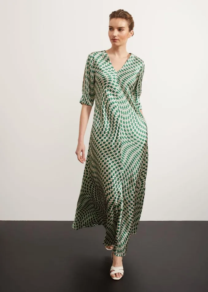 Dresses and Jumpsuits Women HOBBS Parcevall Silk Dress Green Cream