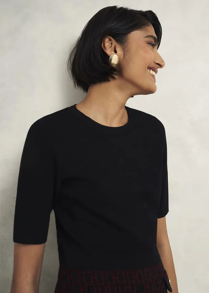 Dresses and Jumpsuits Women HOBBS Perrie Knitted Dress Black Rhubarb