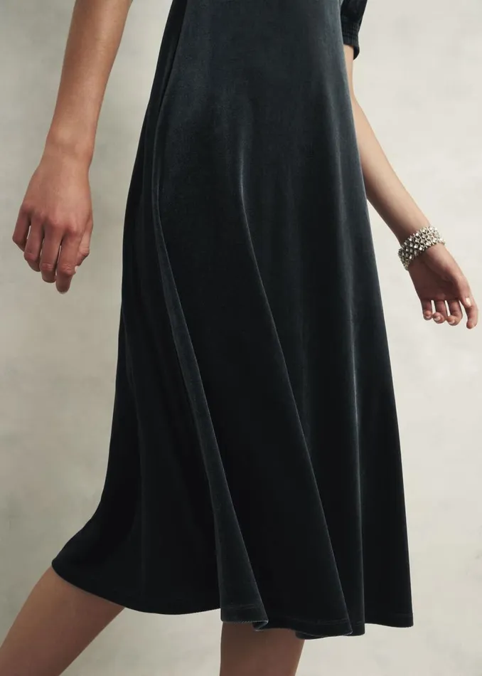 Dresses and Jumpsuits Women HOBBS Petite Dormer Velvet Dress Evergreen
