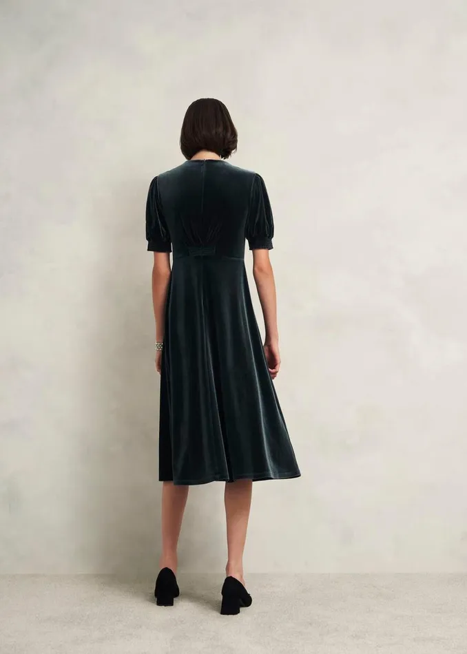 Dresses and Jumpsuits Women HOBBS Petite Dormer Velvet Dress Evergreen