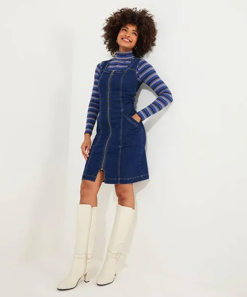 Dresses Apparel Dawn Denim Zip Through Pinafore Blue Joebrowns Dresses Apparel Dawn Denim Zip Through Pinafore Blue Joebrowns