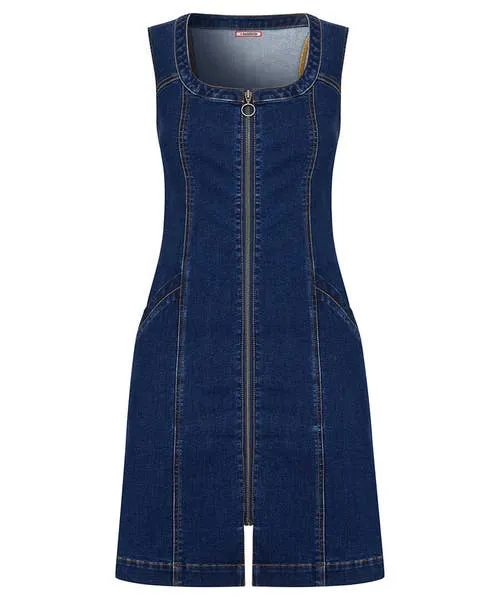 Dresses Apparel Dawn Denim Zip Through Pinafore Blue Joebrowns Dresses Apparel Dawn Denim Zip Through Pinafore Blue Joebrowns