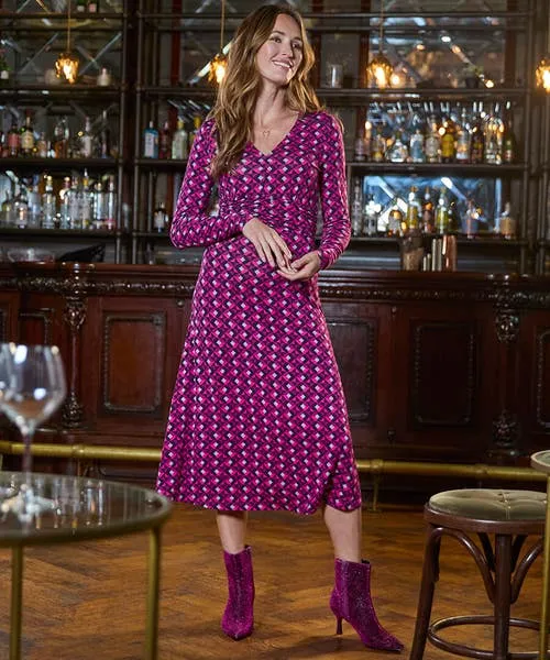 Dresses Glorious Geo Jersey Dress Pink Joebrowns Apparel Dresses Glorious Geo Jersey Dress Pink Joebrowns Apparel