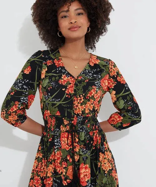 Dresses Joebrowns Apparel Sienna Florals Dress Black