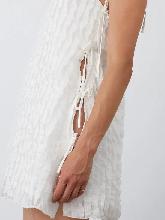 Dresses Lisa Says Gah Women Tara Tie Mini Dress Vanilla Ruffle Dresses Lisa Says Gah Women Tara Tie Mini Dress Vanilla Ruffle