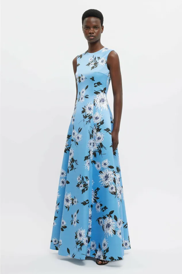 Dresses Nodin Gown Blue Dahlia Floral Print Taffeta Faille 8211 Emilia Wickstead Women Dresses Nodin Gown Blue Dahlia Floral Print Taffeta Faille 8211 Emilia Wickstead Women