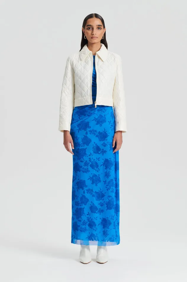 Dresses Scanlan Theodore Women FLORAL LACE PRINT MESH DRESS BLUE Dresses Scanlan Theodore Women FLORAL LACE PRINT MESH DRESS BLUE