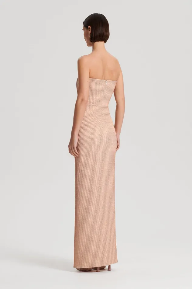 Dresses TINSEL GINGHAM GOWN ROSE GOLD Scanlan Theodore Women Dresses TINSEL GINGHAM GOWN ROSE GOLD Scanlan Theodore Women