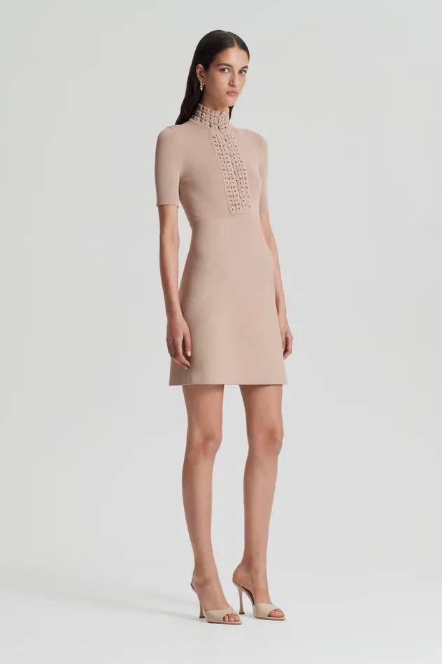 Dresses Women CREPE KNIT DAISY MINI DRESS OAT Scanlan Theodore