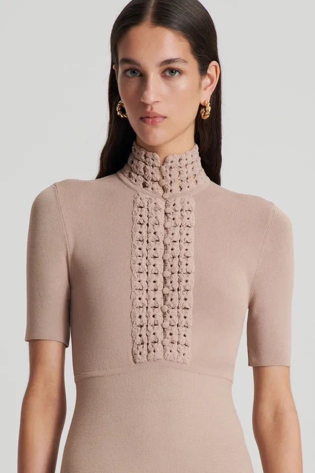 Dresses Women CREPE KNIT DAISY MINI DRESS OAT Scanlan Theodore