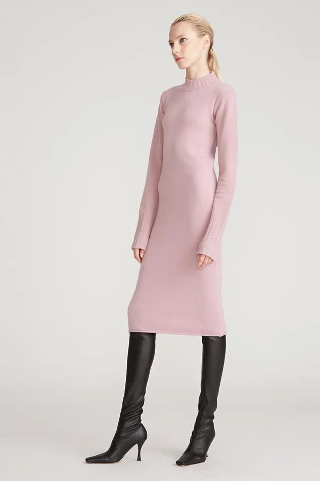 Dresses Women Halston Brinkley Wool Cashmere Dress Dusty Rose