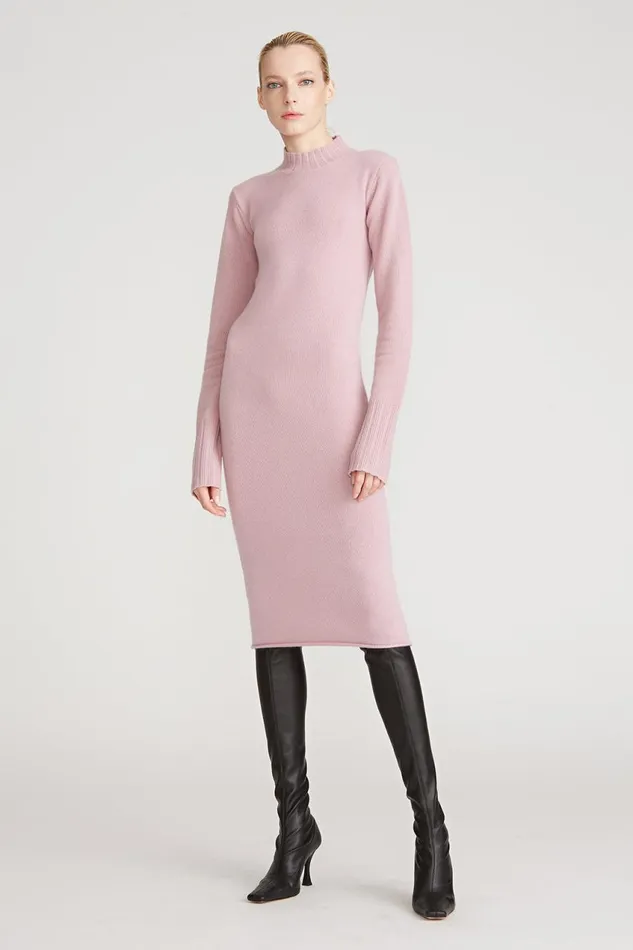 Dresses Women Halston Brinkley Wool Cashmere Dress Dusty Rose
