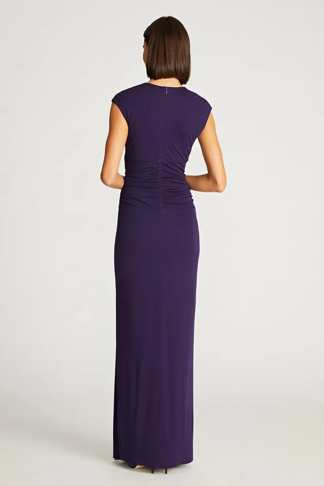 Dresses Women Halston Giovanna Gown In Matte Jersey Aubergine