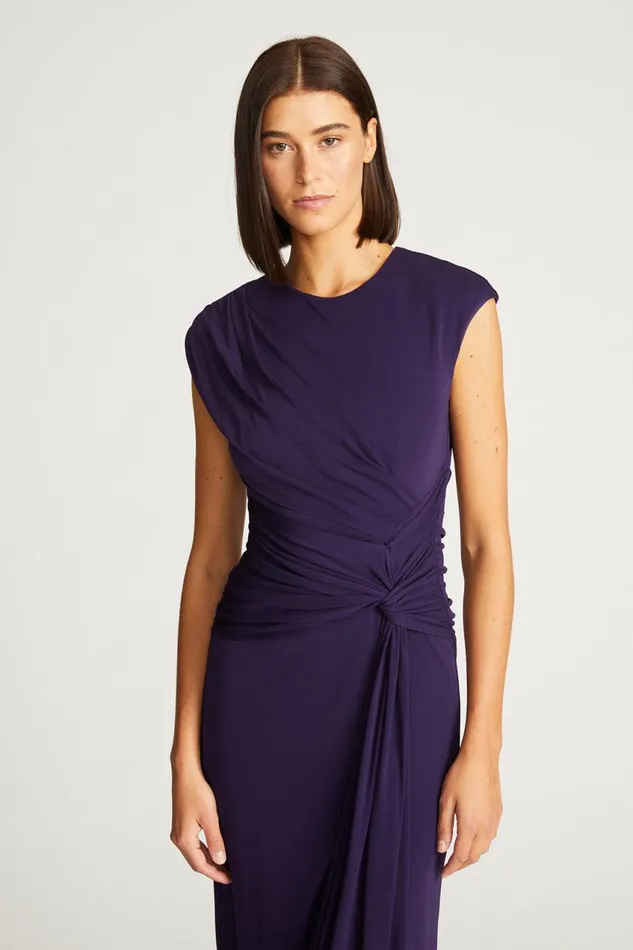 Dresses Women Halston Giovanna Gown In Matte Jersey Aubergine