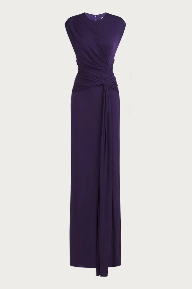 Dresses Women Halston Giovanna Gown In Matte Jersey Aubergine