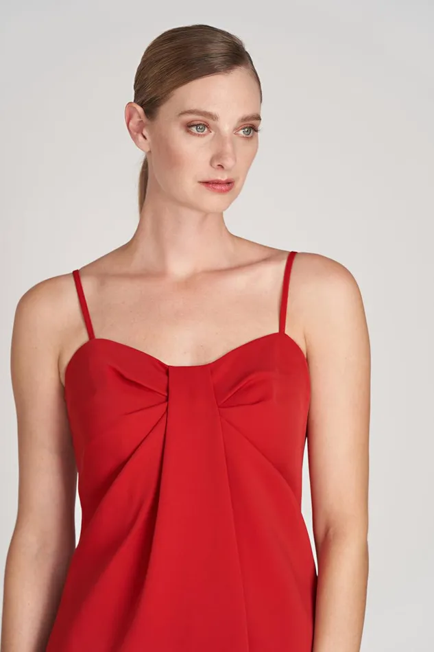 Dresses Women Halston Kenia Dress In Stretch Crepe Halston Red