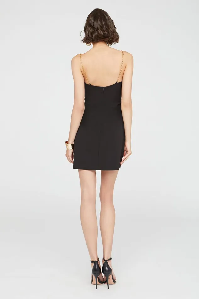 Dresses Women Halston Lavinia Dress In Stretch Crepe Black