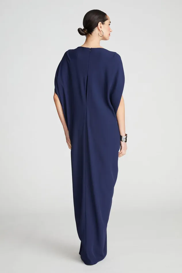 Dresses Women Halston Starla Gown In Fluid Crepe Navy