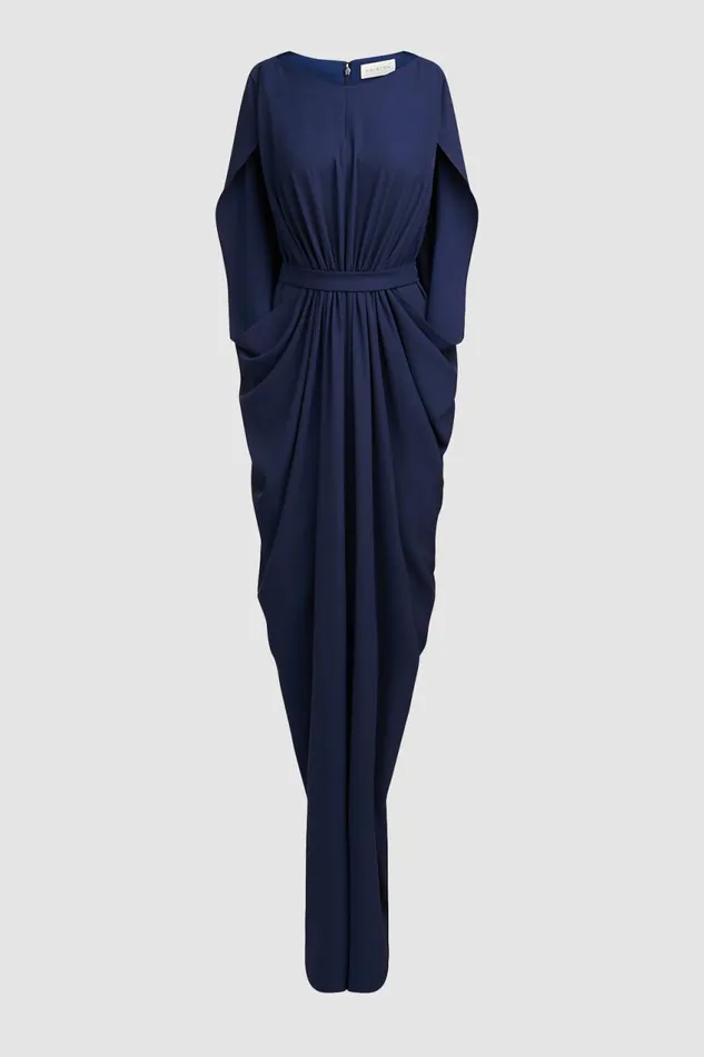 Dresses Women Halston Starla Gown In Fluid Crepe Navy