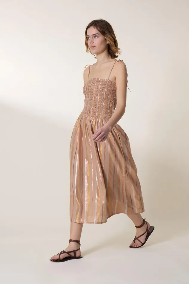 Dresses Women Leon and Harper Reiko Shiny Dress Powder