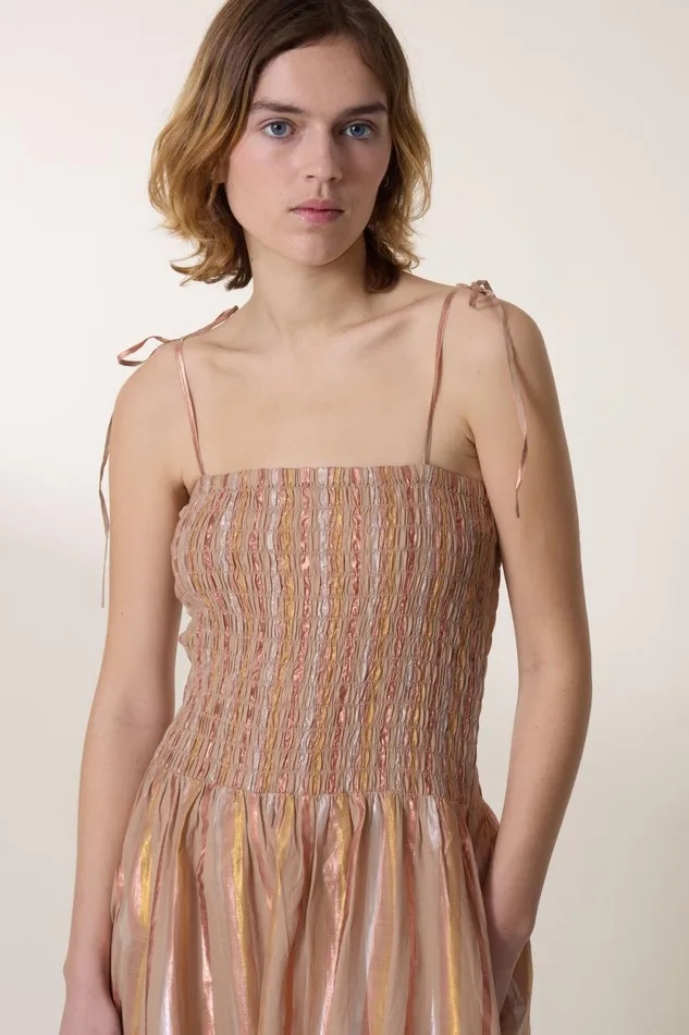 Dresses Women Leon and Harper Reiko Shiny Dress Powder